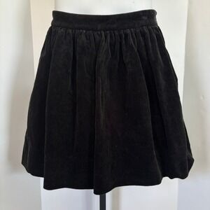 Ralph Lauren Skirt Sz 2‎ Corduroy Pleated Mini Skirt Black Vintage y2k Preppy